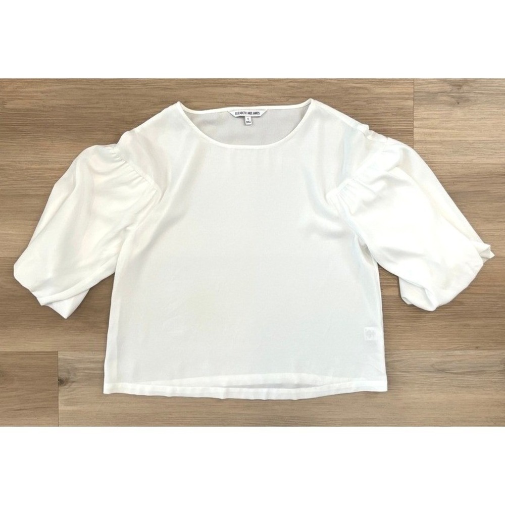 Crepe‎ Bell Sleeve Flowy White Top Cottagecore Fairycore Whimsy Size Small